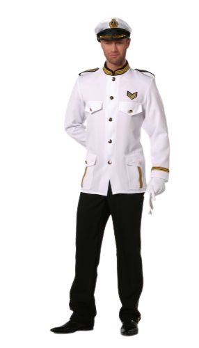 verhuur - carnaval - Uniform - Kapitein wit zwart